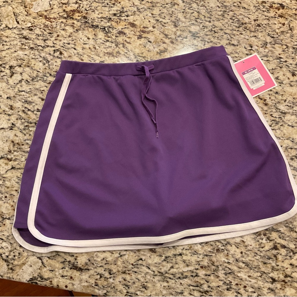 New Circo Skort Halloween Purple & White Stripes Girls Size XL 14/16